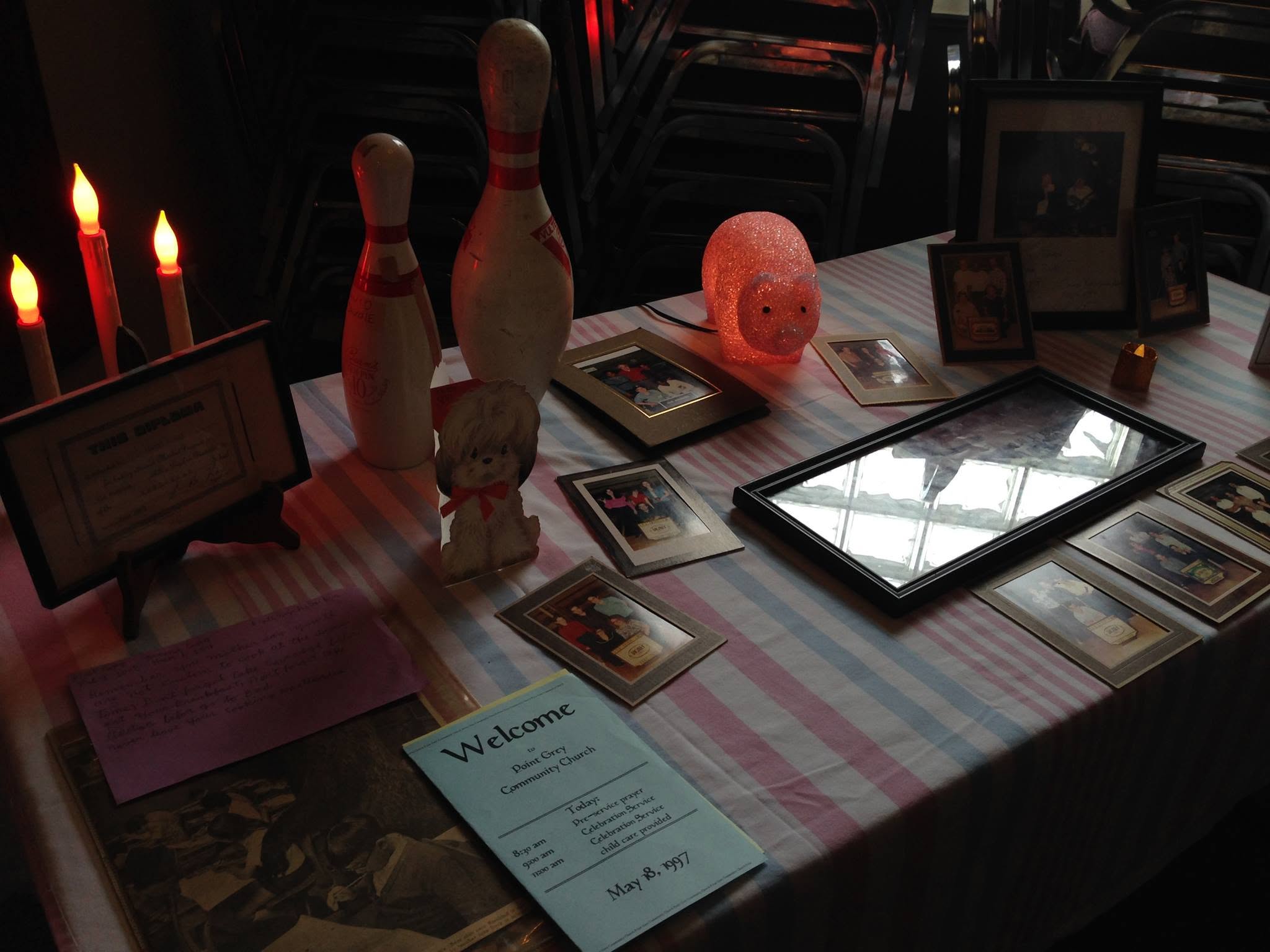 Second view of the memorial table