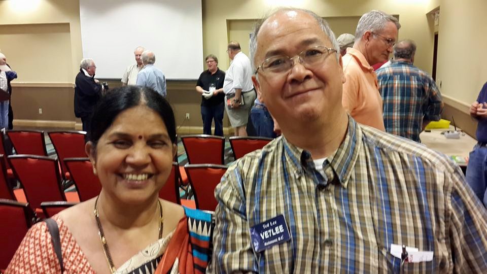 Bharathi VU2RBI and Ted VE7LEE at Dayton Hamvention 2015, Dayton Ohio